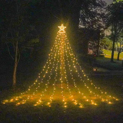 Produktbild von LED Stern-Wasserfall-Lichterkette: Außenbereichsfeste, wasserresistente Dekolation für Ihre Weihnachtsfeier