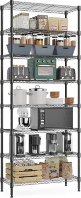 Produktbild von Famanu Aufbewahrungregal Metallregal für Küche, Badezimmer, Garage und Hauswirtschaftsraum - 2000LB Tragkraft