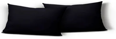 Produktbild von 2er Set Kissenbezug Kissenhülle Kopfkissenbezug 40x80 cm schwarz Uni Microfaser