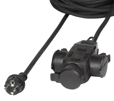 Produktbild von VIVanco™IP44 Outdoor-Verlängerungskabel, 3 Schuko-Steckdosen, 10m