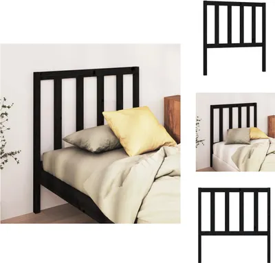 Produktbild von vidaXL Kopfteil Schwarz 96x4x100 cm Massivholz Kiefer -  Kopf- & Fußenden