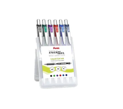 Image de PENTEL BL77-6 Roller à encre liquide gel EnerGel BL77 - 0,35 mm, 6 pièces assorties