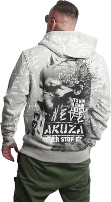Produktbild von Yakuza Herren Never Stop Kapuzenpullover, Hellgrau Meliert, S