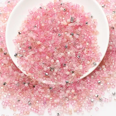 Facettierte Kristallwürfelperlen, 100 Stück, 6 mm, rosa