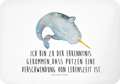 Produktbild von Mr. & Mrs. Panda magnet Narwal - Weiß - Geschenk, Kühlschrankmagnet, haftmagnet, Aufräumen, whiteboardmagnet, Kinderzimmer, Meer, zettelhalter, Notizhalter, Hausfrau, Wal