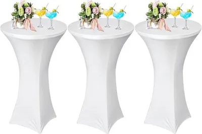 Produktbild von Famanu Cocktailtischhüllen Set 3 Stück - Weiß