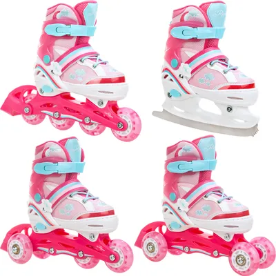 Produktbild von 4in1 Inlineskates/Triskates/Rollschuhe/Schlittschuhe Raven Zoya 30-33 verstellbar