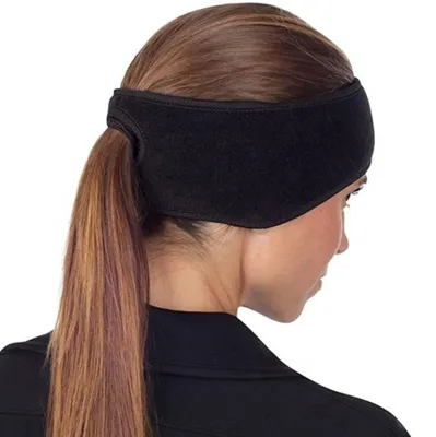 Produktbild von Ohrwärmer aus Fleece - Stirnband - Sport-Kopfband - Damen-Ohrwärmer - Schwarz
