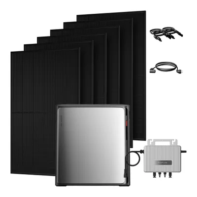Produktbild von Powerness Balkonkraftwerk mit Speicher 3,84 kWh, Ecoflow Stream Ultra X und 3000W Full Black Bifazial Solarmodule & Stream 800W Mikrowechselrichter