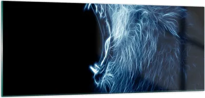 Produktbild von Bilder auf glas - Abstraktion Tier - 100x40cm - Glasbilder - Wandbilder - Kunstdruck - zum Aufhängen bereit - Wanddekoration aus Glas - Glas Bilder - Wandbild auf Glas - Einteilig - GAB100x40-3797
