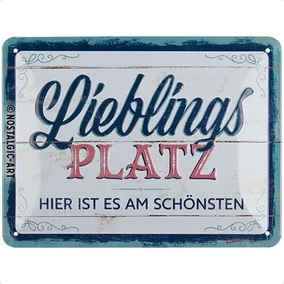 Produktbild von Nostalgic-Art - Blechschild 15x20 cm - Lieblingsplatz
