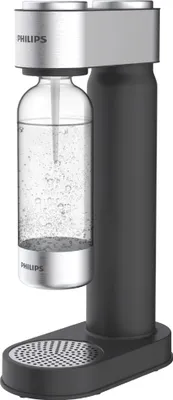 Produktbild von PHILIPS AQUA Soda Maker Wassersprudler + 425 g CO²-Zylinder + 1 PET-Flasche 1 Liter, schwarz