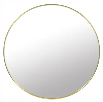 Image de miroir rond de 50 cm avec cadre doré, miroir mural pour le salon, l'entrée et la salle de bain