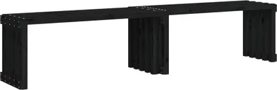 Produktbild von Gartenbank Ausziehbar Schwarz 212,5x40,5x45cm Massivholz Kiefer