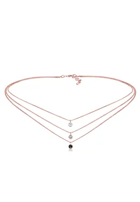 Produktbild von Elli Choker Kette Damen Silber 925 Rosé 18K Vergoldet Layer Anhänger