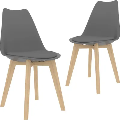 Produktbild von Esszimmerstühle 2 Stk. Grau Kunststoff