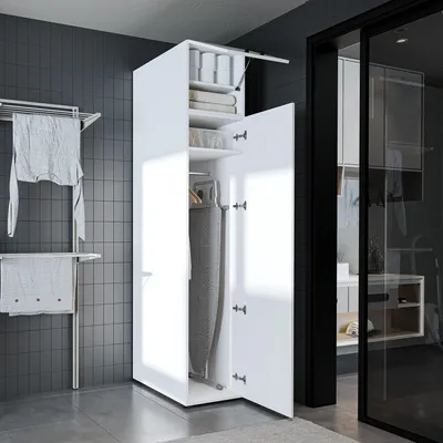 Immagine prodotto di Roomart • Armadio alto DORA, larghezza 45 cm • Bianco • Rovere bianco • Rovere • Rovere antracite