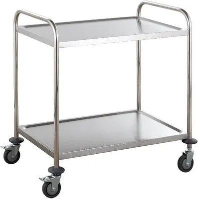 Produktbild von Servierwagen Edelstahl 86x54 cm Transportwagen 2 Etagen Gastro Abräumwagen Küchenwagen Gastronomie
