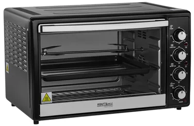 Produktbild von KRAFT&DELE | Elektroofen, 2000 W, Innenbeleuchtung, 12 Funktionen, Temperatur bis zu 230º, Doppelglastür, inklusive Drehspieß, Minibacköfen