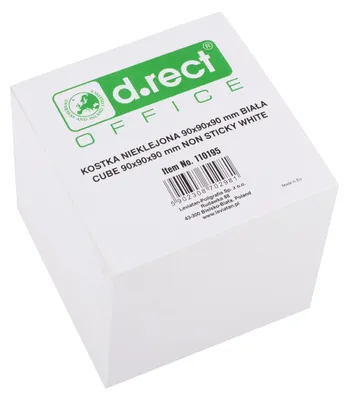Produktbild von D.RECT Notizklotz Ersatzpapier 90x90x90mm 850 Blatt Weiß für Zettelbox