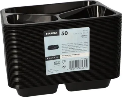 Produktbild von STARPAK Einweg-Menüschalen 0.765 l schwarz