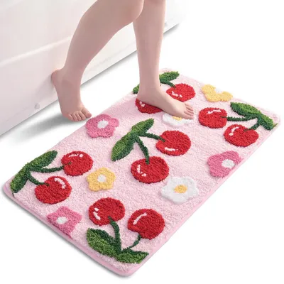 Productafbeelding van Badmat Kirschrood, 50 x 80 cm, microvezel, antislip, wasbaar