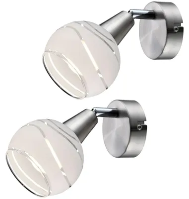 Produktbild von 2x LED Wandleuchten mit verstellbarem Glasspot ELLIOTT