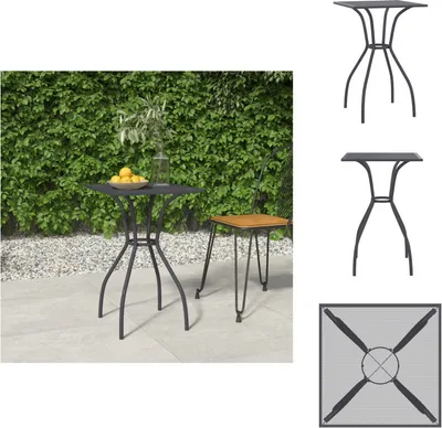Zdjęcie produktu dla vidaXL Stół ogrodowy antracyt 50x50x72 cm stalowa kratka - Stoły ogrodowe