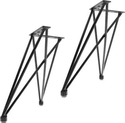 Produktbild von Natural Goods Berlin Tischgestell X ADJUSTABLE, Tischkufen, Tischbeine, Tischgestell, Bankbeine, Schwarz, 42 cm, 2 Stück