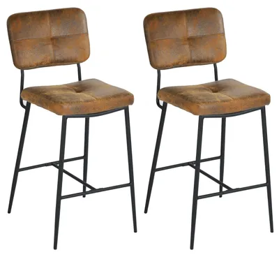 Productafbeelding van MEUBLE COSY Barkruk, set van 2. Barstoel met een zithoogte van 69 cm, voorzien van rugleuning en voetsteun
