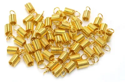 Produktbild von Vintageparts Endkappen für 3,5 mm Bänder goldfarben, 40 Stück