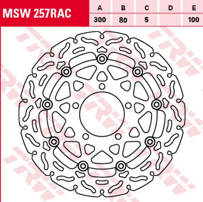 Produktbild von TRW Bremsscheibe Racing schwimmend MSW257RAC-SP ZX6R Ninja ZX636C