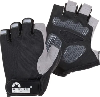 Produktbild von MAJESTIC SPORT Fahrradhandschuhe Radhandschuhe Herren Damen Halbfinger Größe XL schwarz