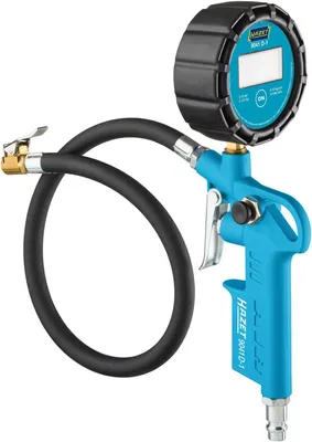 Produktbild von HAZET Reifenfüll-Messgerät 9041D-1 I Digitale Anzeige, beleuchtet, Messbereich: 0-12 bar, Schlauchlänge: 400 mm, Manometer-Durchmesser: 63 mm I