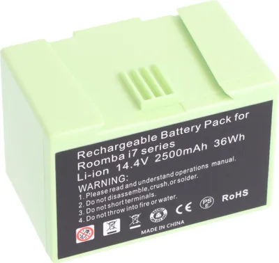 Image de Batterie compatible avec iRobot Roomba e5, Roomba i7, Li-ion, 14,4V, 2500mAh, 36,0Wh