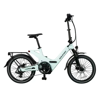 Produktbild von E-Bike Klapprad 2GO - 20 Zoll E-Klapprad, Vollfederung, Reichweite ca. 50 km 7 Gang Shimano, Bafang Hinterradnabenmotor, 378 Wh, BERLIN 2GO hellgrün