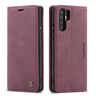 Obrázek produktu pro Huawei P30 Pro Pouzdro, RetroPolyuretanKožené Pouzdro, Kapsy na Karty, Magnetické Uzavírání, Pouzdro s Funkcí Stojánku pro Huawei P30 Pro červené