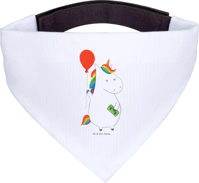 Produktbild von Mr. & Mrs. Panda Hund Halstuch Einhorn Luftballon - Weiß - Geschenk, Unicorn, Dreieckstuch, Hunde-Halstuch, Hunde, Tuch, Einhörner, Geld, Freundin