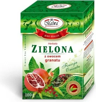 Produktbild von Grüner Tee mit Granatapfel 100g MALWA