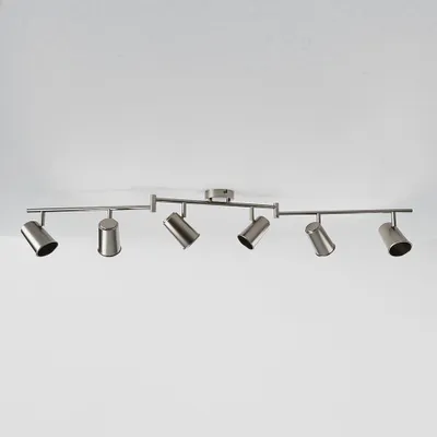 Produktbild von hoftronic LED Deckenleuchte 6 Flammig Schwenkbar GU10 IP20 Edelstahl
