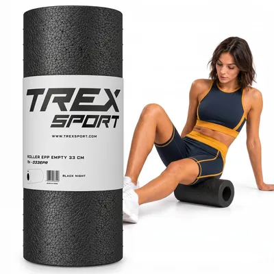 Zdjęcie produktu dla Wałek do masażu powięzi TREX SPORT TX-033EPR | wykonany z pianki EPP, 33 cm, lekki i stabilny | wałek fitness do masażu pleców, jogi, całego ciała
