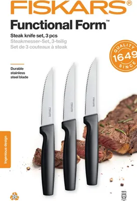 Produktbild von Fiskars 1057564, Steakmesser, 11 cm, Edelstahl, 3 Stück(e)