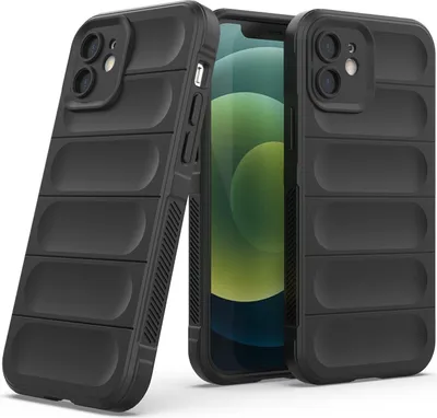 Produktbild von iPhone 12 Hülle, Weich TPU Silikon Stossfest Anti-rutsch Schutzhülle für iPhone 12 Schwarz