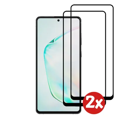 Produktbild von Displayschutzfolie passend für Samsung  Galaxy Note 10 Lite - Full Cover Tempered Glass mit rundem Rand - Tempered  Glass mit abgerundeten Ecken - 2-Pack
