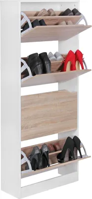 Produktbild von Schuhschrank VERA mit 4 Fächern zum Klappen Schuhkommode 150