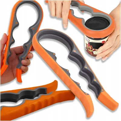 Produktbild von Universal Flaschen- und Glasöffner aus Kunststoff und Gummi ORANGE 22,5x10cm