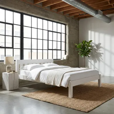 Produktbild von Doppelbett weiß Ehebett Kiefer Massivholzbett 160x200 Zubehör wählbar V-60.38-16Wohne Zubehör