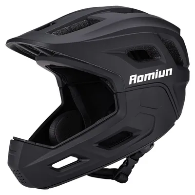 Produktbild von Kids Full Face Helmet with Upgraded Thickened Chin Guard 18 Ventilation Holes Breathable Lightweight Size S 51-54CM Black S