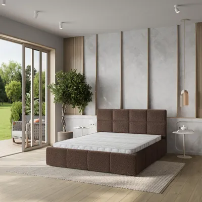 Produktbild von Masseno Polsterbett COMO 160x200 cm, Polsterbett mit Bettkästen -Braun, QUELLE 25