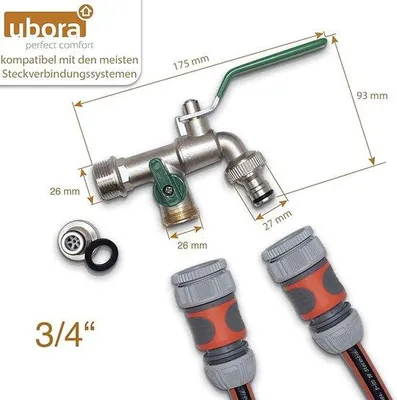 Immagine prodotto di Rubinetto da giardino, accessori in acciaio inossidabile, 3/4 di pollice